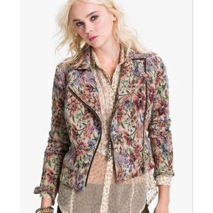 Free People Tapestry Biker Jacket